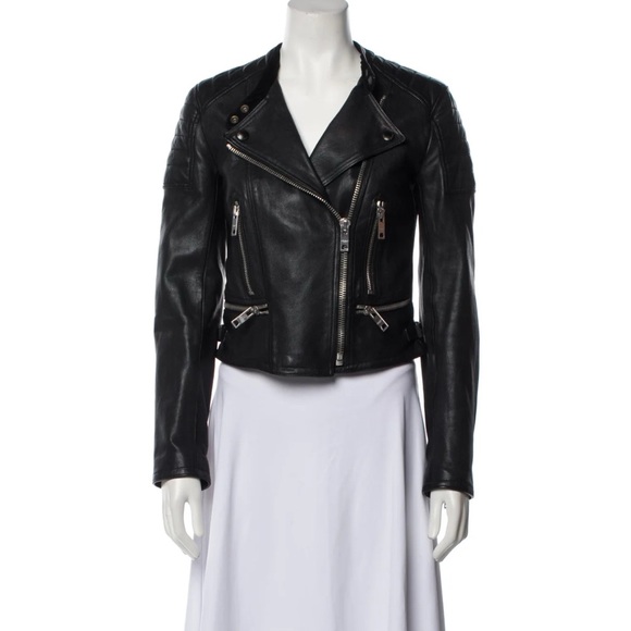 Burberry Black Leather Biker Jacket - Picture 1 of 3
